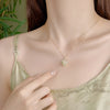 Sterling Silver Magnolia Hetian Jade Necklace Pendant