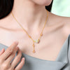 Silver Peach Blossom Bracelet and Necklace Set with Jade