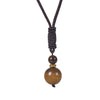 Natural Stone Pendant Necklace with Rope Chain