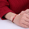 Red and Yellow Braided Cord Bracelet