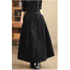 Women's Plain Corduroy 7-8 Length Skirt With Pockets