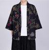 Men's Printed Open Front Kimono Jacket, Half Sleeve