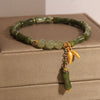 Green Bamboo Leaf Pattern Wealth Luck Bracelet