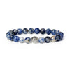 Stone Bead Bracelet with Crown Charm