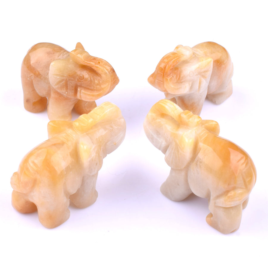 Carved Natural Stone Elephant Figurine