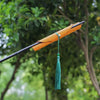 Woven Bamboo Hand Fan with Long Handle