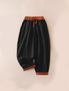 Women's Harem Pants Solid Cotton Drawstring Loose Fit Casual Trousers
