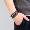 Multi-Layer Braided Leather Bracelet with Stainless Steel Clasp