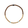 Wood Double Wrap Bracelet with Fu Charm