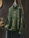 Women's Sunflower Pattern Mock Neck Cotton Sweater