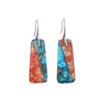 Geometric Stone Earrings with Marbled Pattern