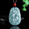 Chinese Zodiac Jade Pendant Necklace Blue Water Horse Luck Rope