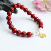 Cinnabar Rose Bracelet with Gold-Tone Accents