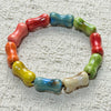 Ceramic Bead Bracelet, Handmade Stretch Elastic Band