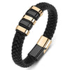 Handmade Leather Bracelet with Titanium Steel Buckle