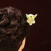 Floral Wood Hairpin with Tassel, Traditional Chinese Style