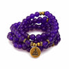 108 Mala Beads Bracelet Natural Stone Lotus Charm