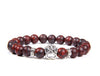 Paw Print Charm Bracelet with 8mm Stone Beads