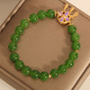 Green Crystal Dreamcatcher Four Leaf Clover Bracelet