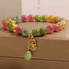 Colorful Tourmaline Bracelet with Four-leaf Clover Charm