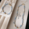 Aquamarine and Pearl Necklace or Bracelet