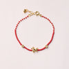 Year of the Horse Red Liuli Glass Prosperity Bracelet 925 Sterling Silver Plated Gold