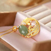 Cyan Koi Fish Calm Necklace Pendant