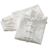 Folded white men's Tang suit set with long sleeve shirt and pants