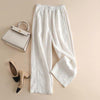 Women's Wide Leg Pants with Pockets, Casual Linen Blend Trousers