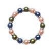 Zebra Jasper Bead Bracelet with Crystal Accents
