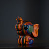 Hand-Carved Rainbow Wood Cat Figurine