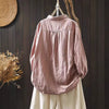 Women's Spring Vertical Stripes Long Sleeve Cotton Blend Shirt