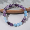 Amethyst and Aquamarine Beaded Bracelet for Peace