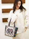 Embroidered Canvas Tote Bag with Elephant or Butterfly Design