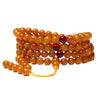 Natural Amber Round Bead Mala Necklace 108 Beads