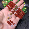 Black Agate White Chalcedony 108 Bead Bracelet with Gourd Charm