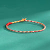 Hand-Woven Multicolor Sterling Silver Bracelet with Red String
