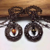 Obsidian Pixiu Ring Pendant with Six Syllable Mantra