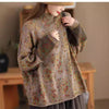 Women's Sweater Long Sleeve Mock Neck Floral Print Cotton Knit Top