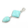 Geometric Double Stone Pendant Necklace with Polished Crystal