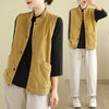 Women's Corduroy Vest With Pockets, Sleeveless Waistcoat
