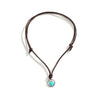 Round Turquoise Stone Protection Strength Necklace Pendant