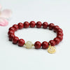 Cinnabar Rose Bracelet with Gold-Tone Accents