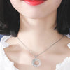 Sterling Silver Koi Fish Necklace with White Chalcedony Peace Buckle