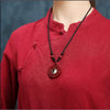 Cinnabar Bagua Rotatable Yin Yang Necklace Pendant