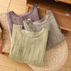 Women's Cotton Linen Blend Crew Neck T-Shirt