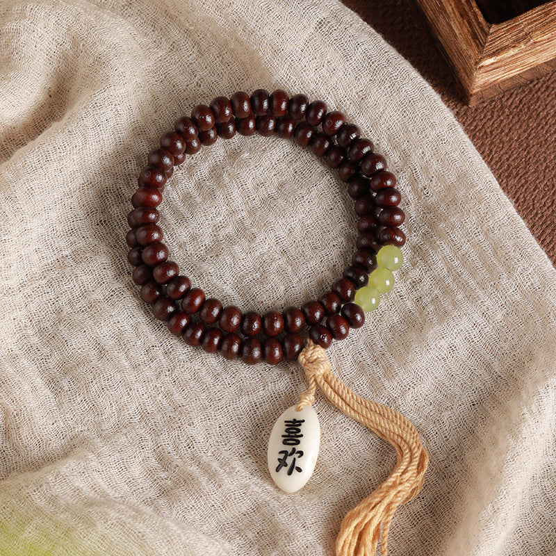 Bodhi Seed Bracelet 7mm Double Loop Vintage Style