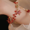 Red Maple Leaf Luck Charm Bracelet with Agate
