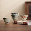 Hand-Painted Ceramic Teacup, Ge Kiln Glaze