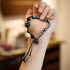 Silver Sheen Obsidian and Fluorite Rope Bracelet